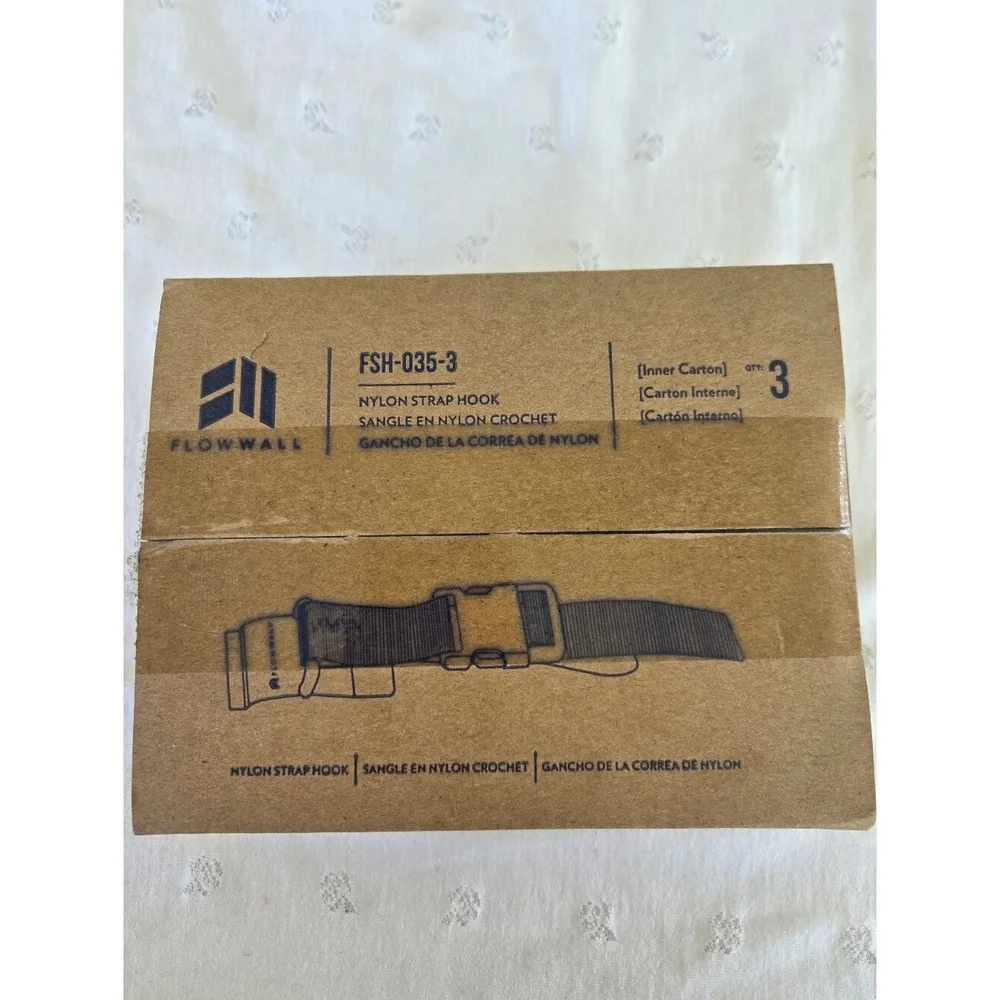 Flow Wall Nylon Strap Hook - Black (Pack of 3 FSH-035-3